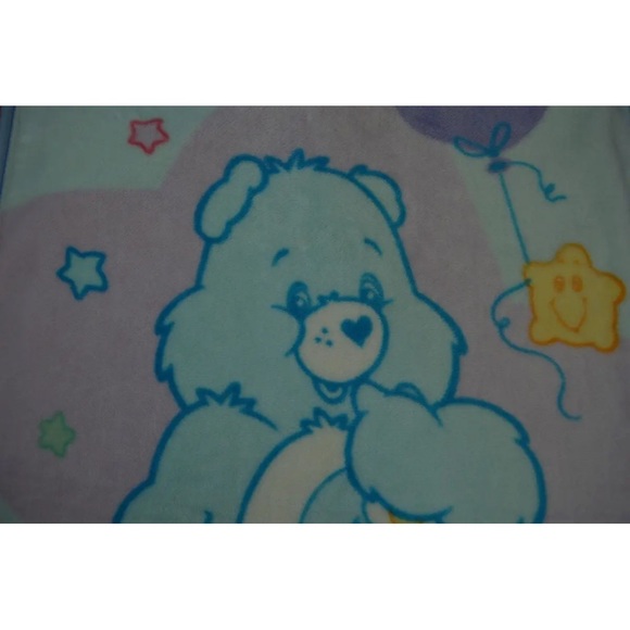 Care Bears Bedtime Bear Baby Blanket Throw Blue Purple Moon Yellow